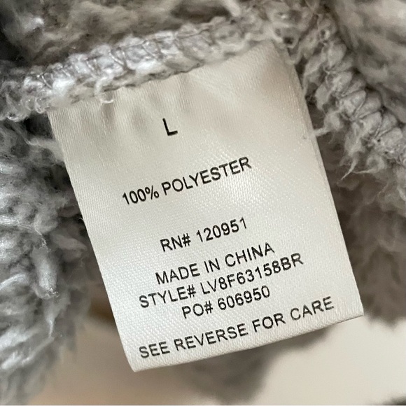 OLIVE + OAK Gray Sherpa hoodie sweatshirt Large - Picture 5 of 5